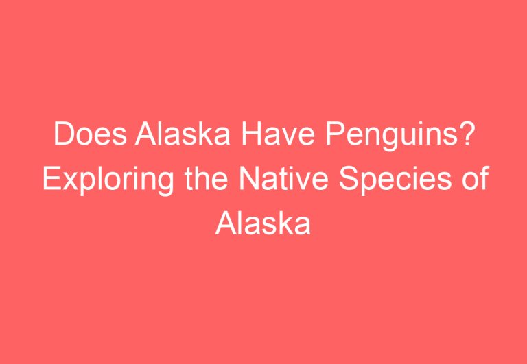 Does Alaska Have Penguins? Exploring the Native Species of Alaska