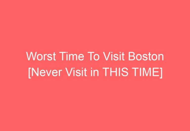 Worst Time To Visit Boston [Never Visit in THIS TIME]
