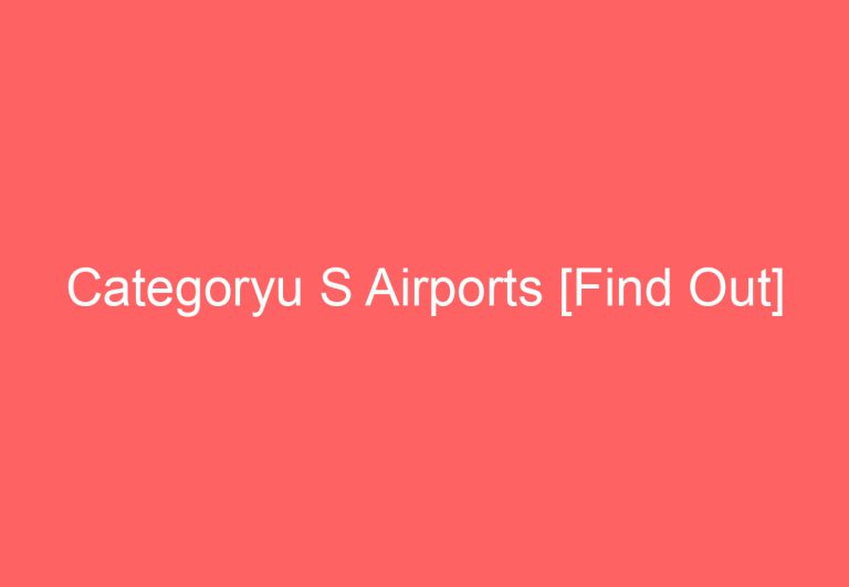 Categoryu S Airports [Find Out]