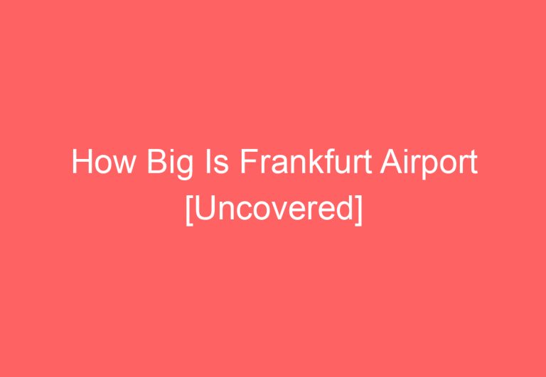 How Big Is Frankfurt Airport [Uncovered]