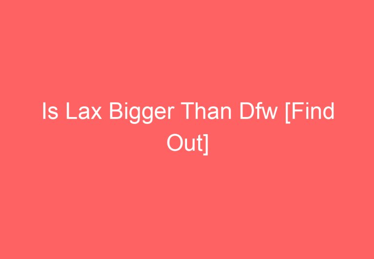 Is Lax Bigger Than Dfw [Find Out]