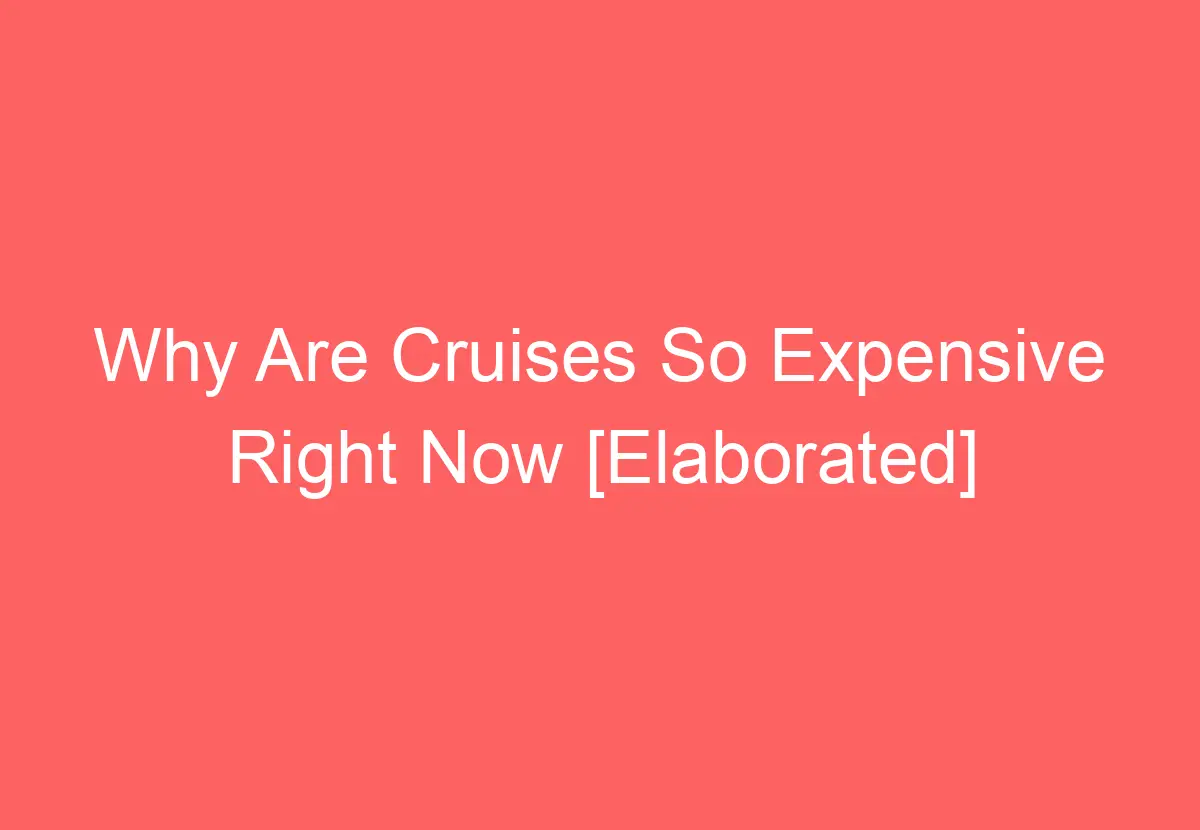Why Are Cruises So Expensive Right Now [Elaborated] HowTravelPlan