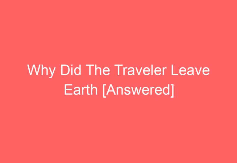 Why Did The Traveler Leave Earth [Answered]