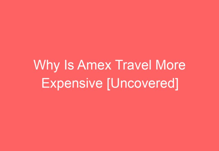 Why Is Amex Travel More Expensive [Uncovered]