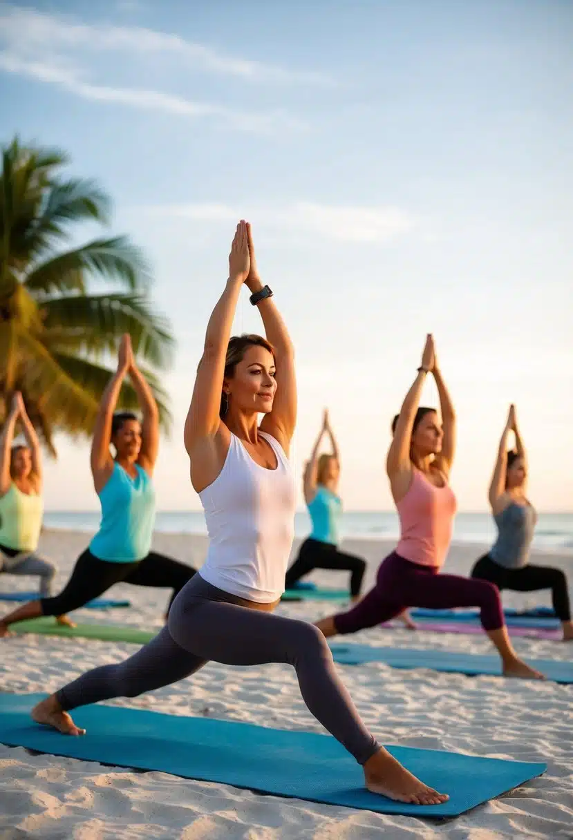A serene beachfront yoga class at Cocoa Beach Wellness Center