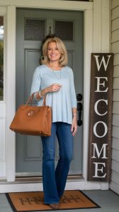 How to style wide leg jeans women over 50