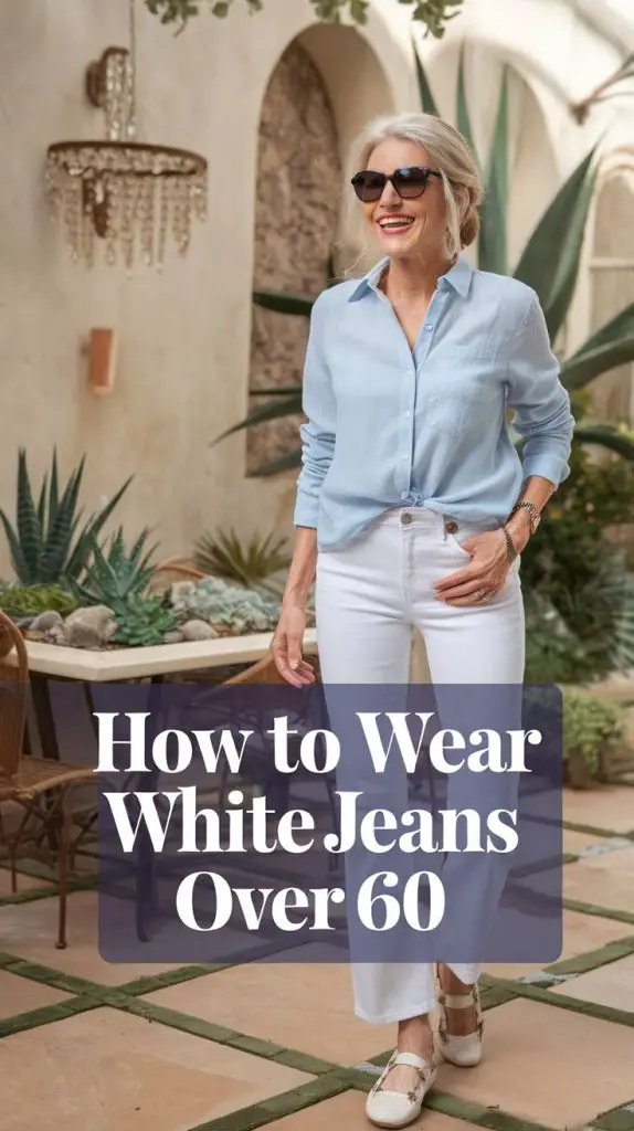 How to wear white jeans over 60 02